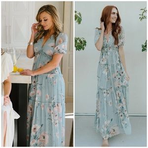 Baltic Born Santorini Maxi Dress in Blue Floral. New with Tags!